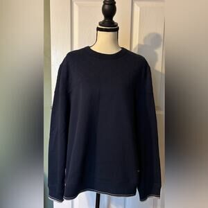 Ben Sherman Crewneck Sweatshirt Men’s Large Quilted Navy Diamond Stitch Pullover